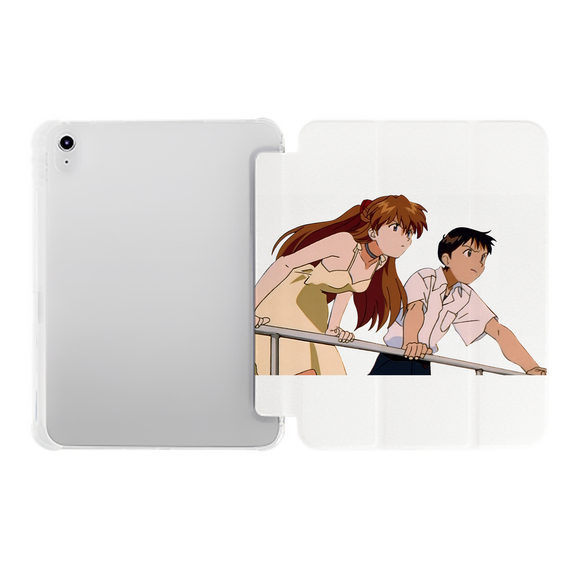 （画像用） EVA 新世紀エヴァンゲリオン IPad ケース ペン収納付き 三つ折りスタンド PUレザー×シリコン 対応機種9.5/10.5/10.9インチ